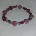 Men's Purple Lava Imperial Purple Beaded Stretch Bracelet