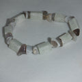 Men's Blue Greyish White Amazonite Chips Stretch Bracelet