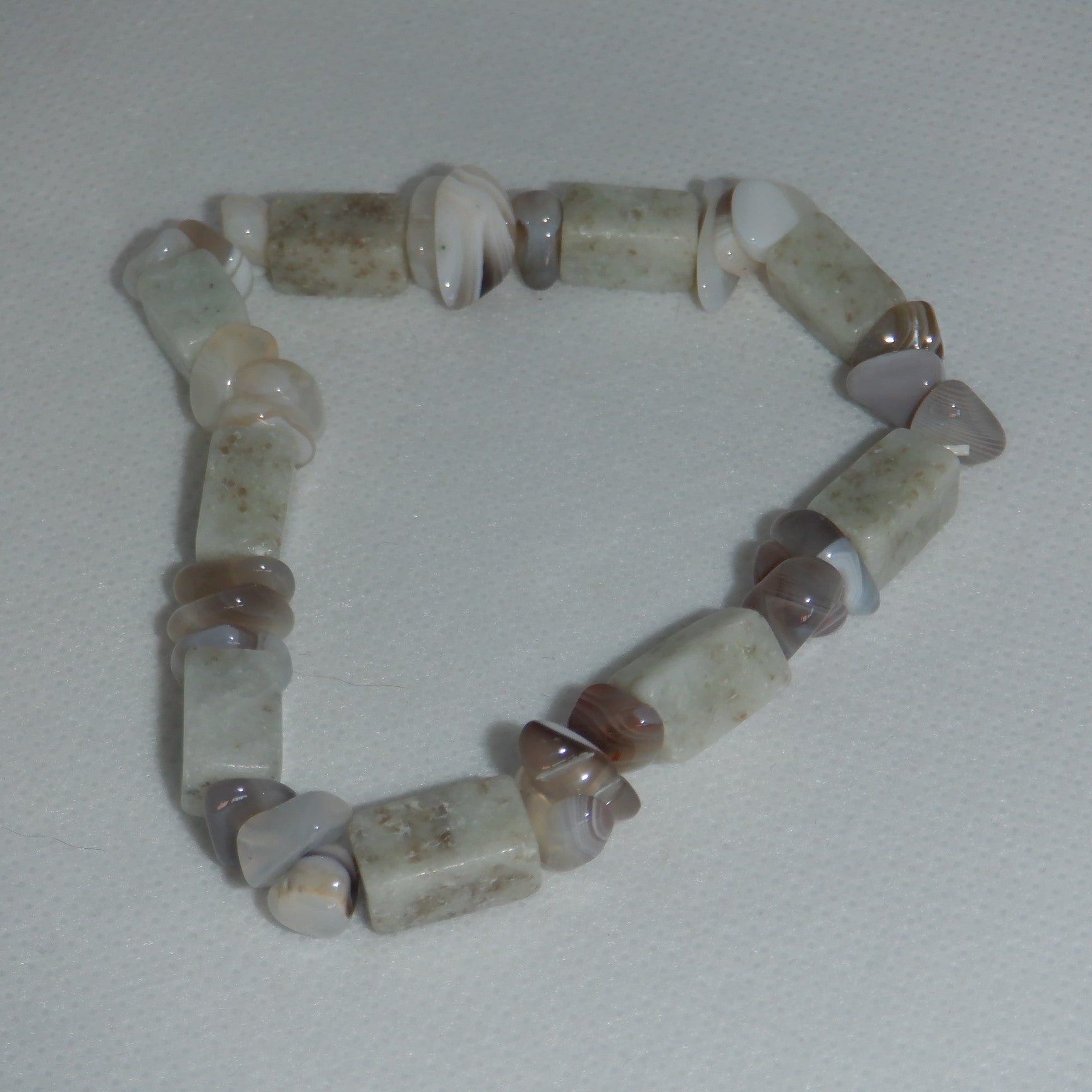 Men's Blue Greyish White Amazonite Chips Stretch Bracelet