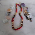 Tiger Eye Mookiate Jasper Bamboo Coral Bronze Stone Chips Necklace